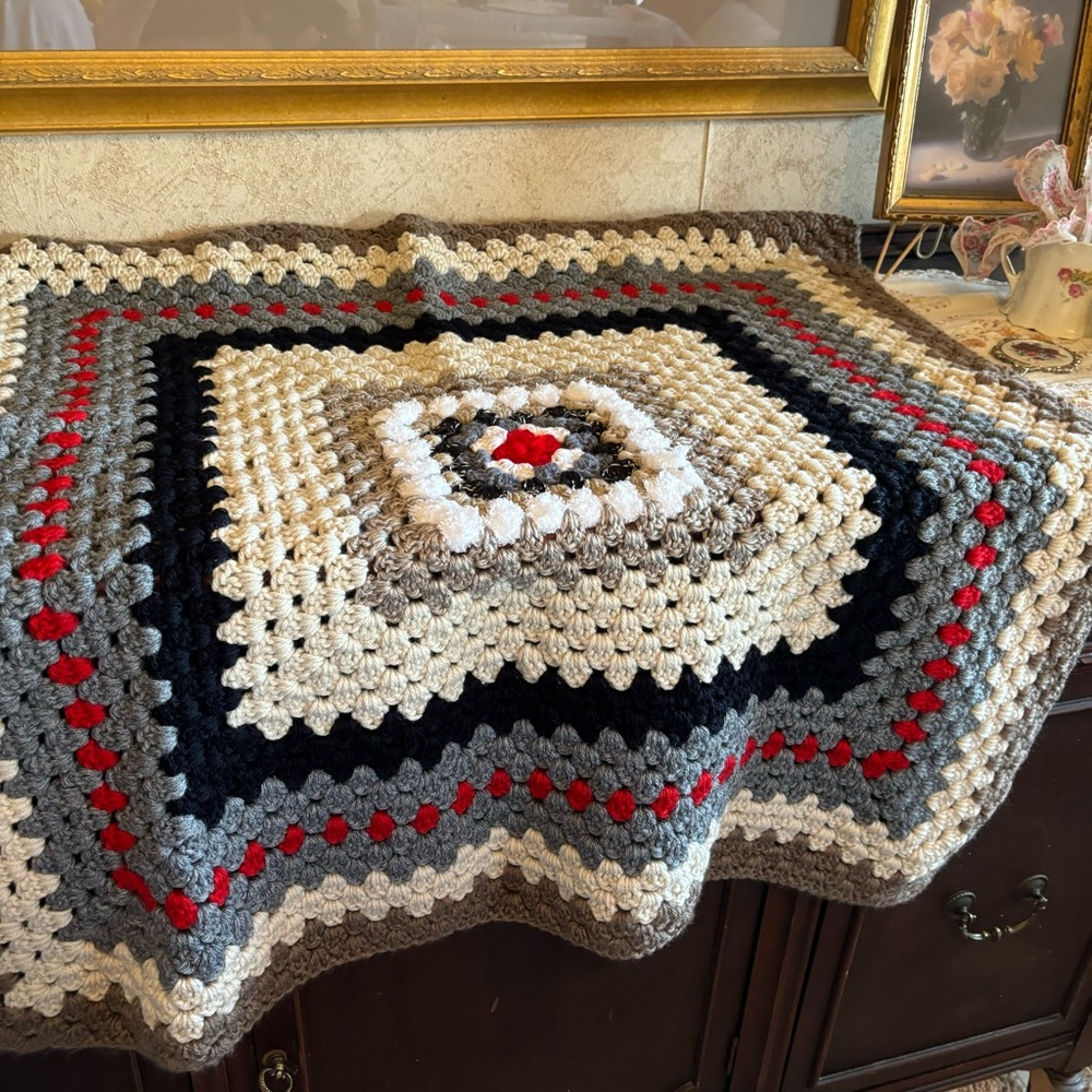 NEW Handmade BABY blanket or GRANDMA lap cover throw afghan 34-36” Squar…